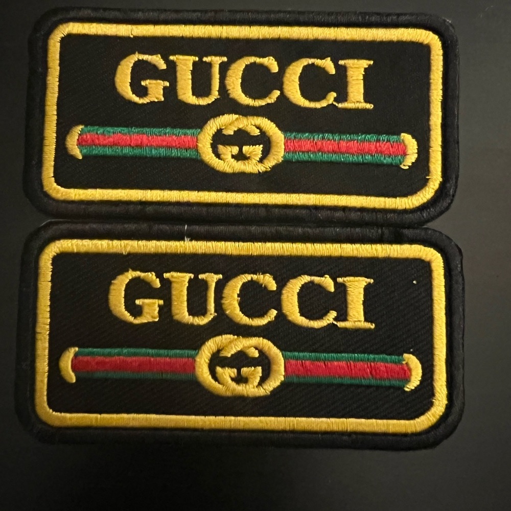 Gucci Black and Gold Logo Patch Set